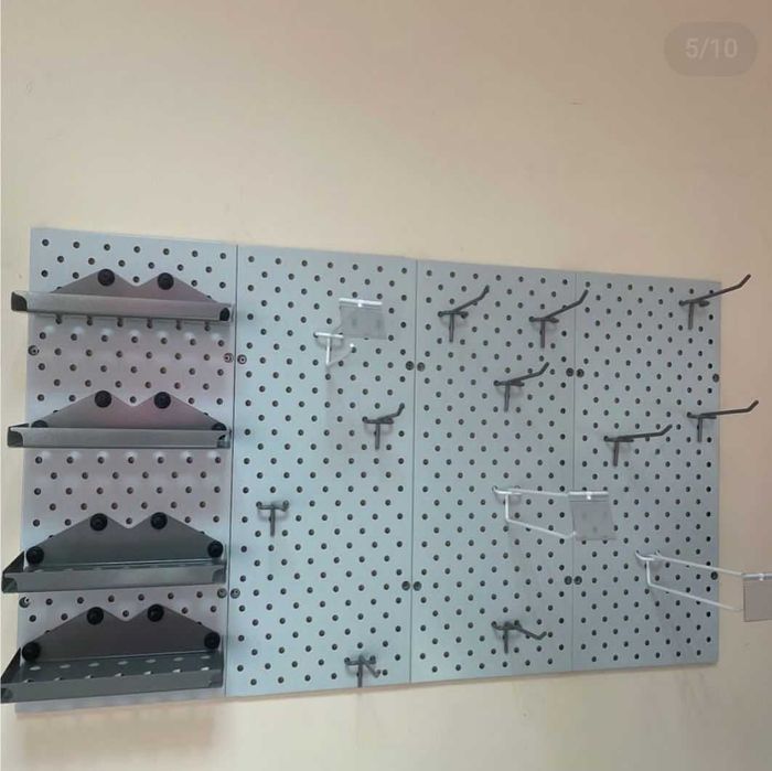 Teshilgan panel, перфопанель, do'konda ilgaklar uchun panel