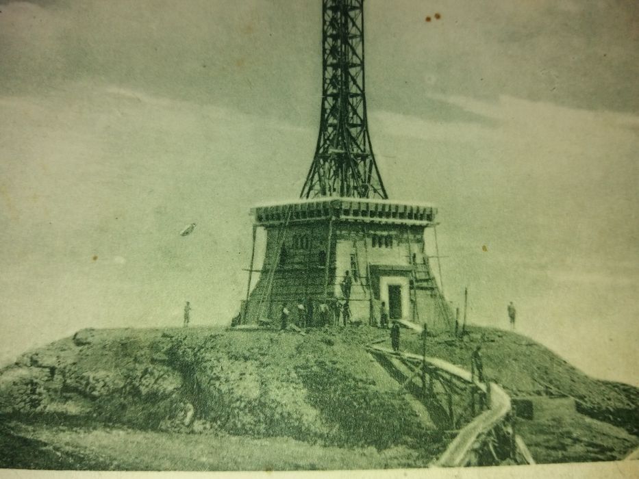 Carte postala "crucea de pe caraiman" finalul constructiei