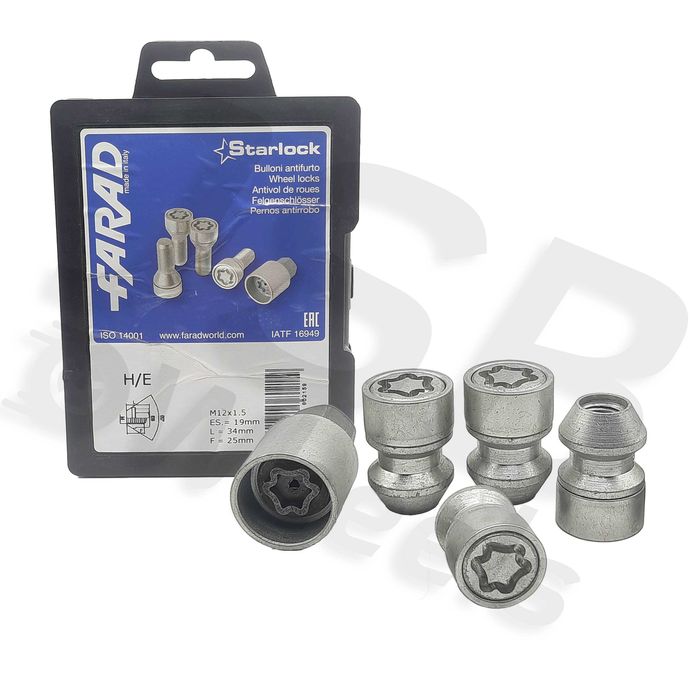 Set piulite antifurt Starlock M12x1.5, Ford, Volvo, Chevrolet, Opel
