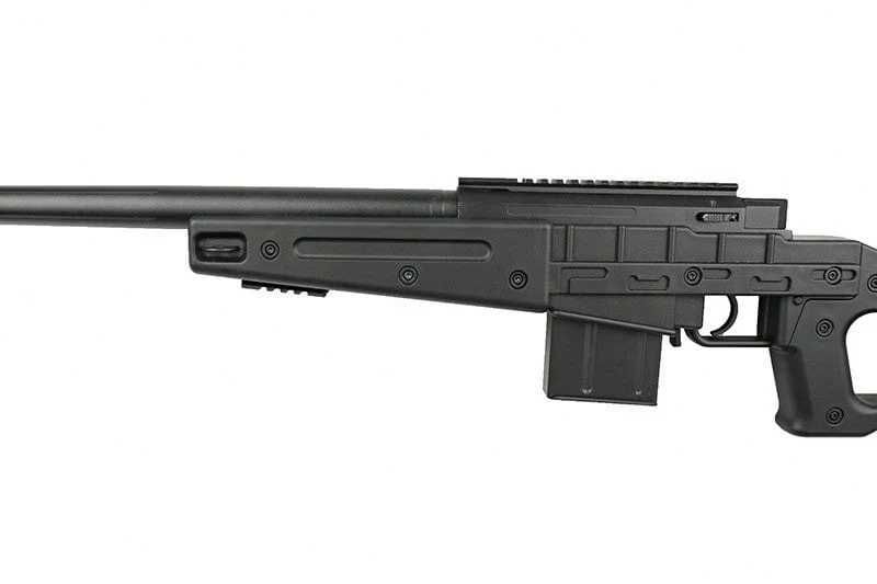 Продава се Airsoft реплика снайпер Swiss Arms SAS 08 Spring - Black - Cybergun/Well