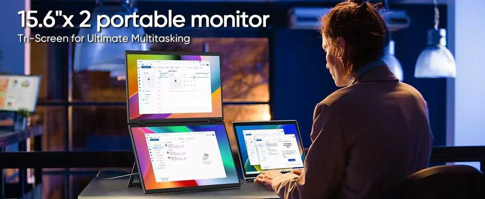 Портативный монитор 16,14,12," с двойным экраном, хорошая цена