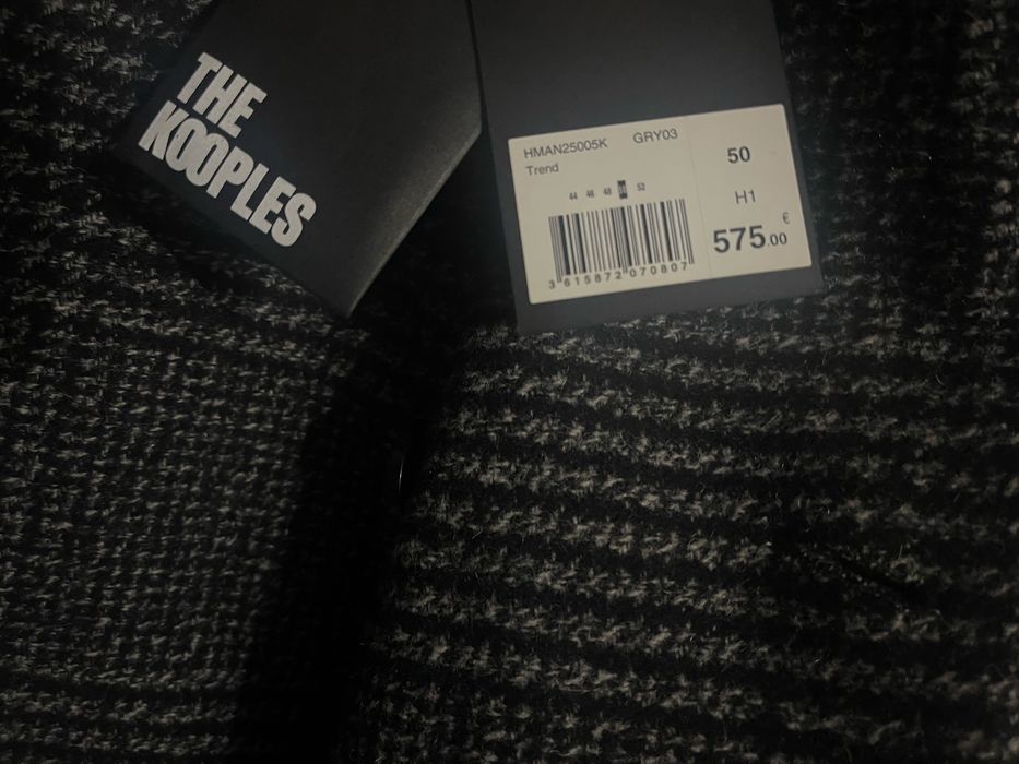 Palton The Kooples model Trend HMAN25005K, lână, carouri gri