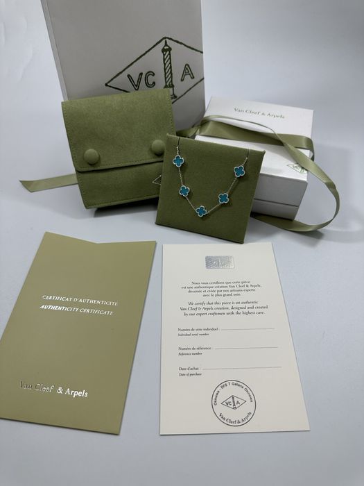 Brățară MINI Van Cleef & Arpels 5 motifs White Gold 750 Turquoise