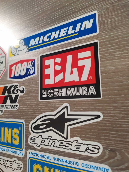 Стикери 14бр. /лист А4/ Michelin K&N Yoshimura Ohlins Alpinestars