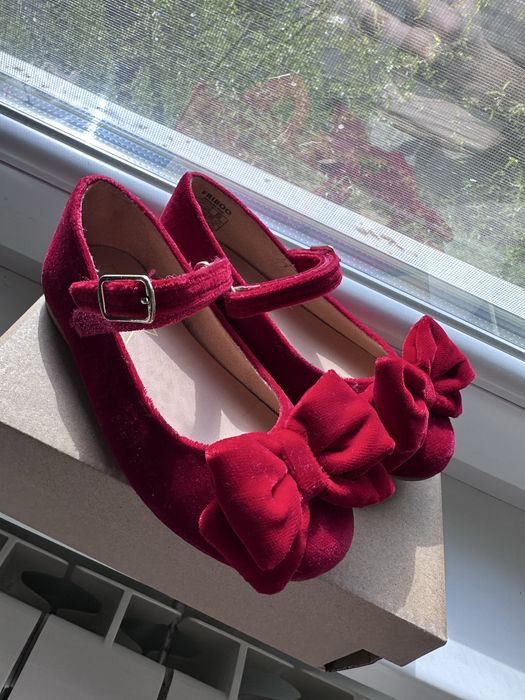 Balerini catifea rosii 25 Friboo