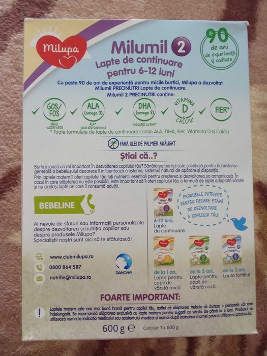 Lapte praf nr.2 milumil de la milupa
