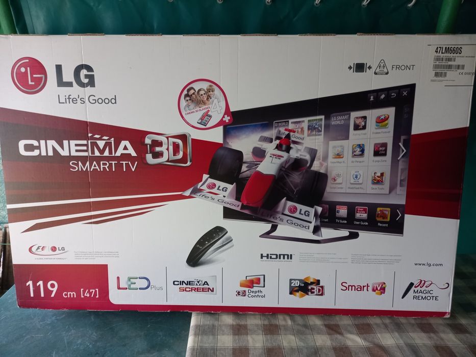 LG 3D 47инча фул HD 4бр.очила перфектен