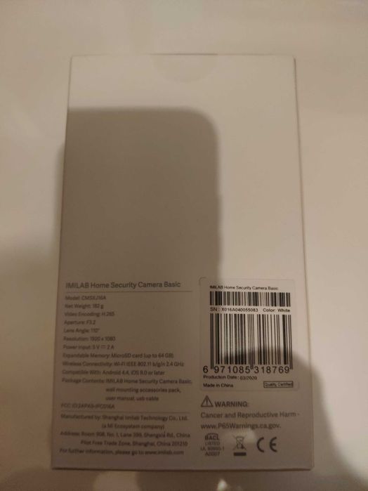 Xiaomi Imilab,Xiaomi home camera 3MP H.265