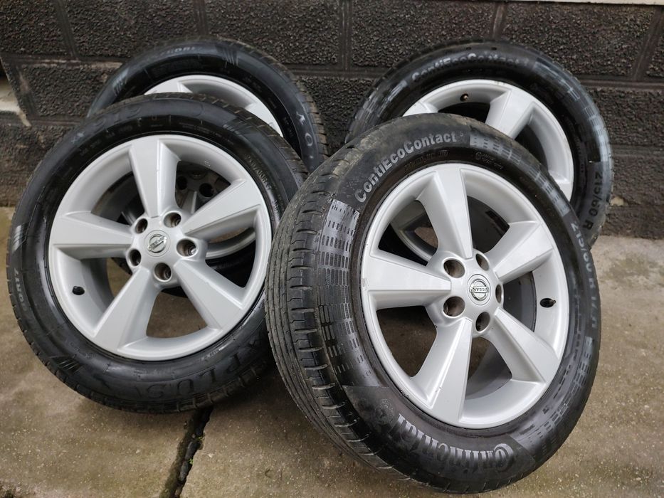 Vând Set Jante Aliaj 5x114,3 Nissan + Cauciucuri 215/60/17 DOT 2024