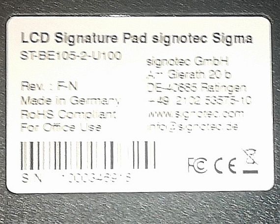 Tableta semnătura digitală Signotec Sigma