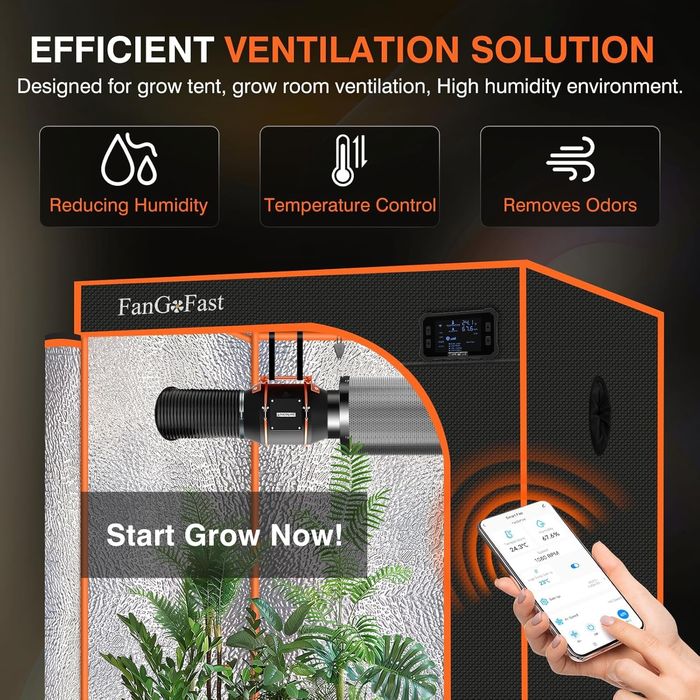 100mm Смарт Канален Вентилатор с WiFi, EC Мотор и Сензори за Климат