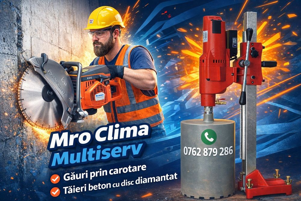 Gaură/ Taiere beton cărămidă BCA Gaura Aerisire Hotă Centrală