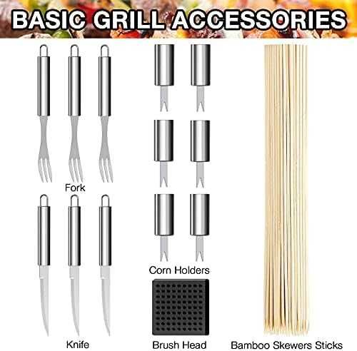 Нов голям Комплект инструменти за Грил Барбекю Месо Печене 37 части