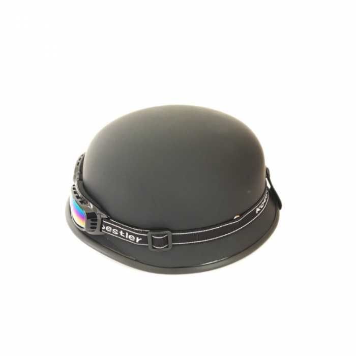 Каска с очила, Ретро, каска за мотор, подходяща за чопър, гланц/ мат