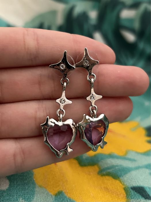 Серьги/Сережки с сердечком, цветком