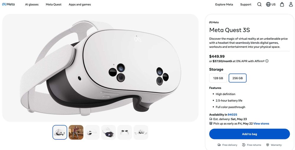 Система виртуальной реальности Meta Quest 3S и 3