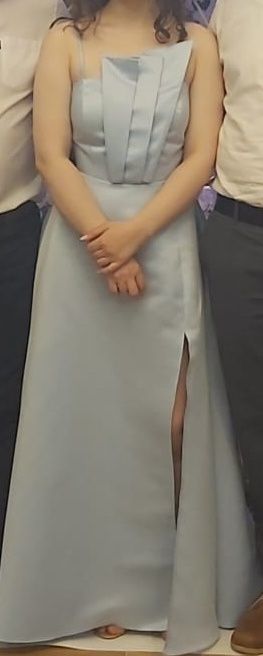 Rochie satin albastru deschis