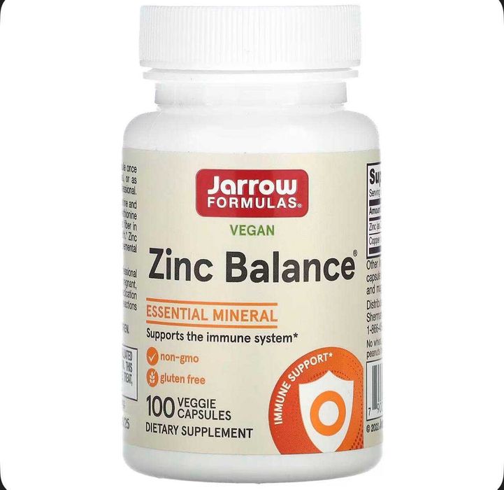 Jarrow Formulas, Zinc Balance, веганская добавка, 100 шт