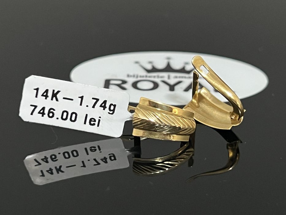 Bijuteria Royal CB : Cercei dama aur 14k 585 1,74 grame