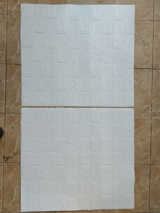 3D самозалепващи се пана бели тухлички