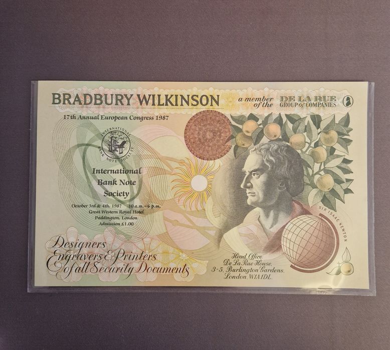 Тестовая банкнота Bradbury Wilkinson