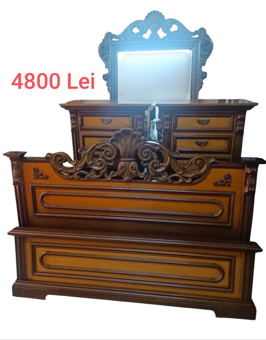 Dormitor din Lemn Masiv Sculptat manual