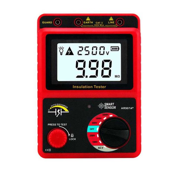 Тестер сопротивления Мегаомметр AR907A+ (2500 v )