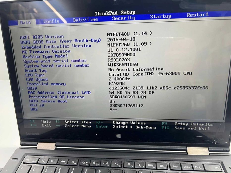 Laptop SH Piese/Incomplet Lenovo Thinkpad X1 Yoga 1st gen