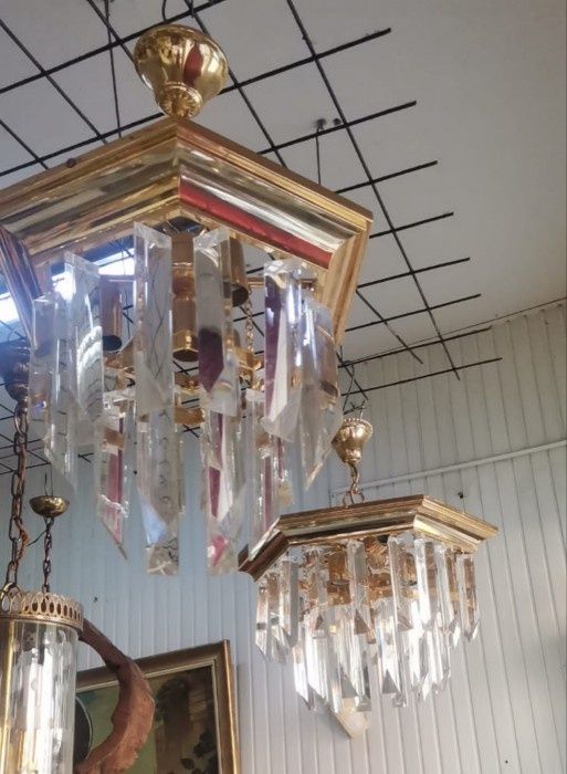 Set de 2 elegante lampi in stilul Art-Deco cu elemente din cristal și