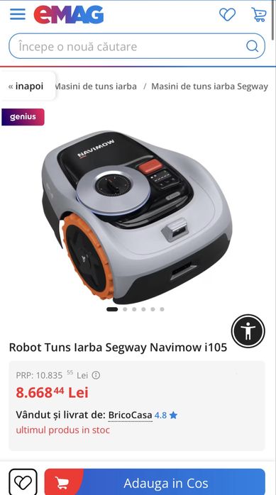 Masina Robot Tuns iarba , NOU , Navimow i105 , Sigilat