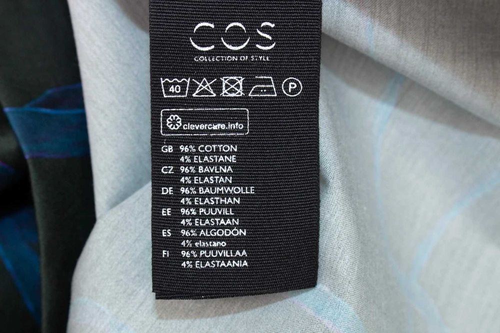 COS оригинална дамска блуза синьо зелена 34 XS