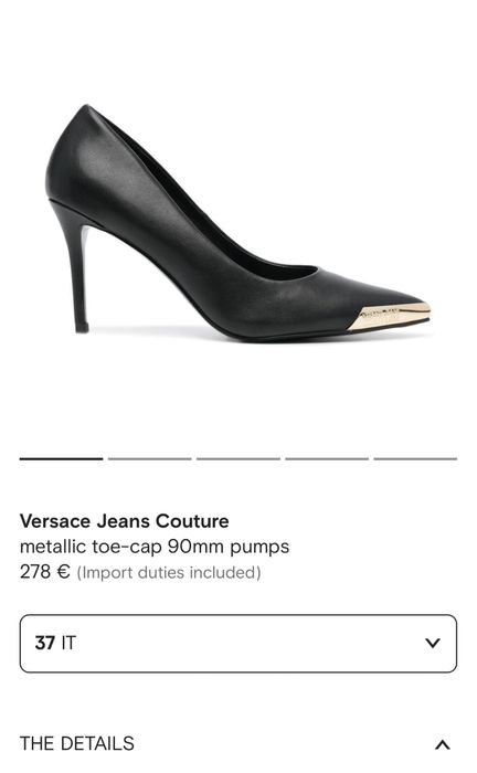 Pantofi piele-stiletto- noi - VERSACE JEANS