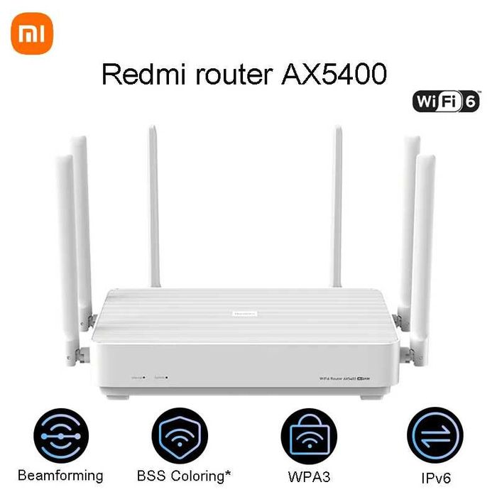 Wifi Роутер Xiaomi Redmi AX5400 двухдиапазонный 5400 Мбит/с (Wi-Fi 6 )