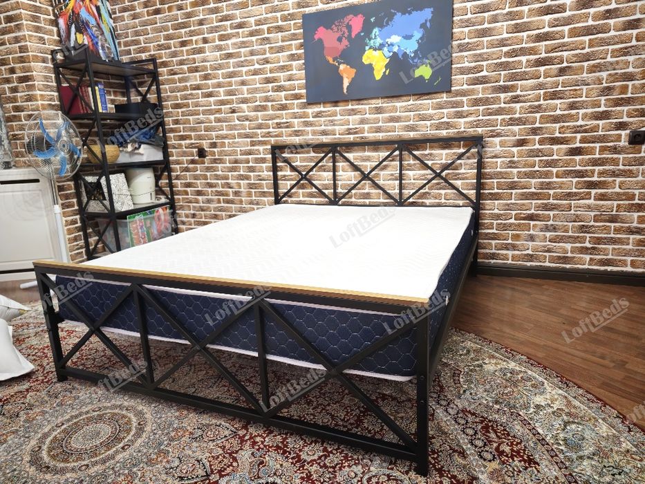 Кровать в стиле Лофт ВЕНЕРА, Металлическая Кровать