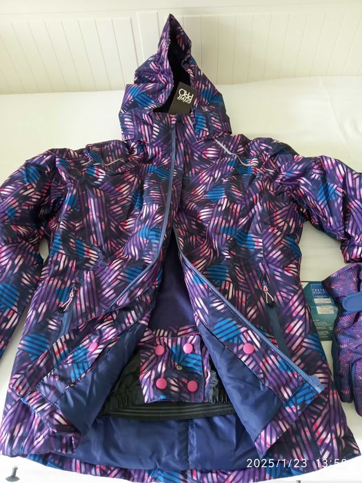 Ски яке за момичета ветро- и водоустойчиво с ръкавици