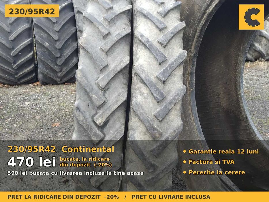 ANVELOPE 230/95R42 9.5R42 230 95 R42 Continental Cauciucuri Tractor Prasit Rand Ingust Porumb Floarea Soarelui Vie Livada SH Garantie 1 An FACTURA TVA