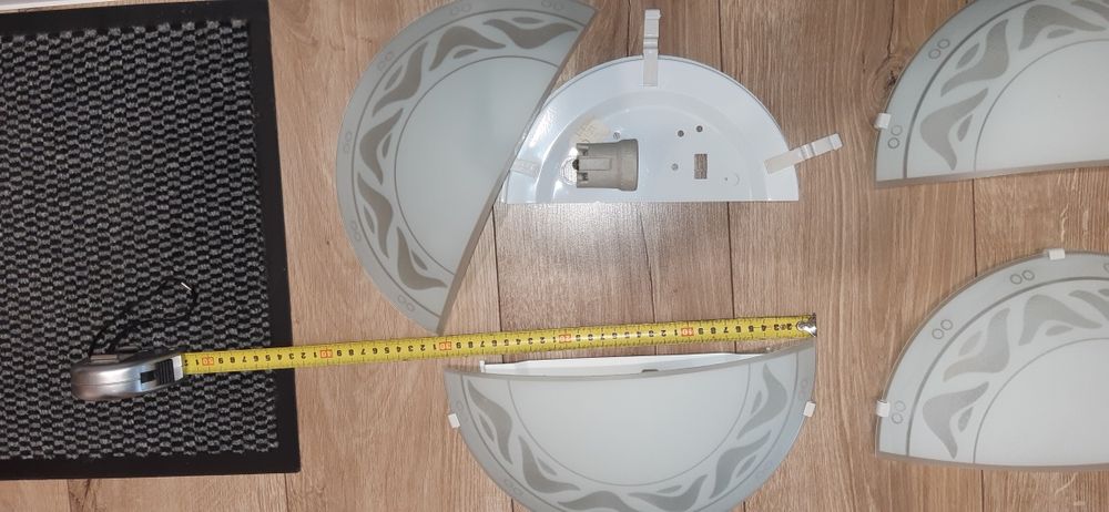 3 aplice sticla alba mata