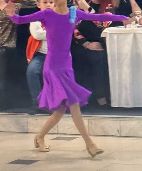 Rochie mov dans sportiv (Fustă + Body), Precompetițional / Hobby, 10-12 ani
