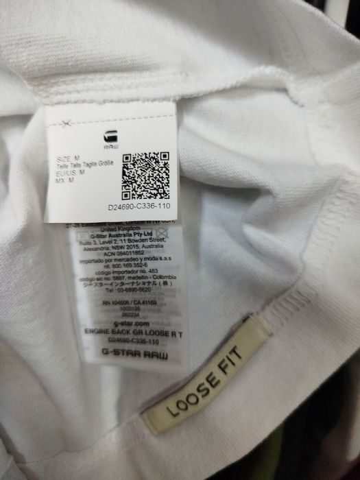 Уникална тениска G-Star Raw Engine Loose L XL нова мъжка бяла