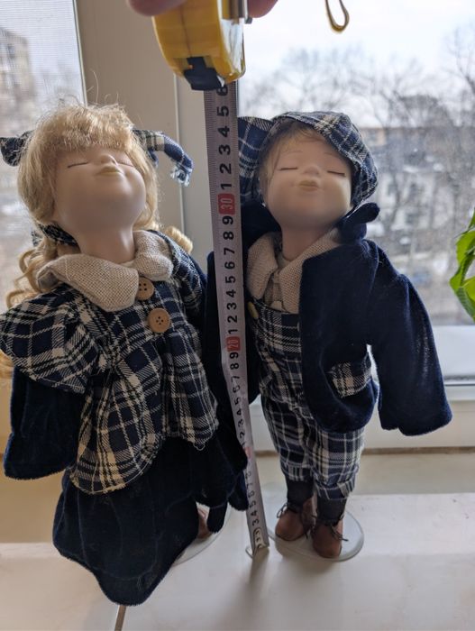 Păpuși portelan, cu suport 35cm