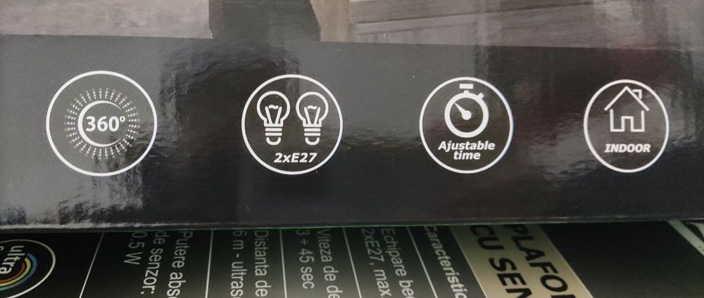 Plafoniera led cu senzor 360⁰ 2 becuri noi nefolosite în cutie