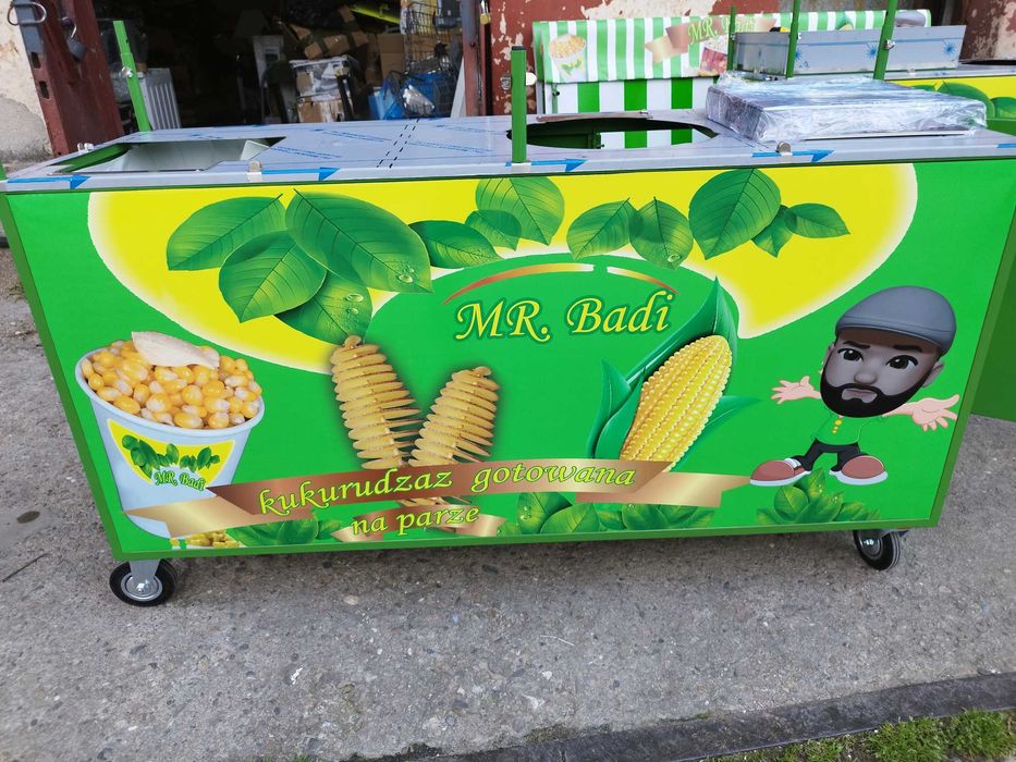 количка за царевица на пара,скара,пуканки,захарен памук