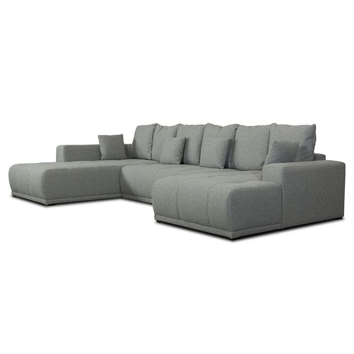 Naturlich Coltar U Extensibil, 6 Locuri, 357 Cm, Gri, Cu lada