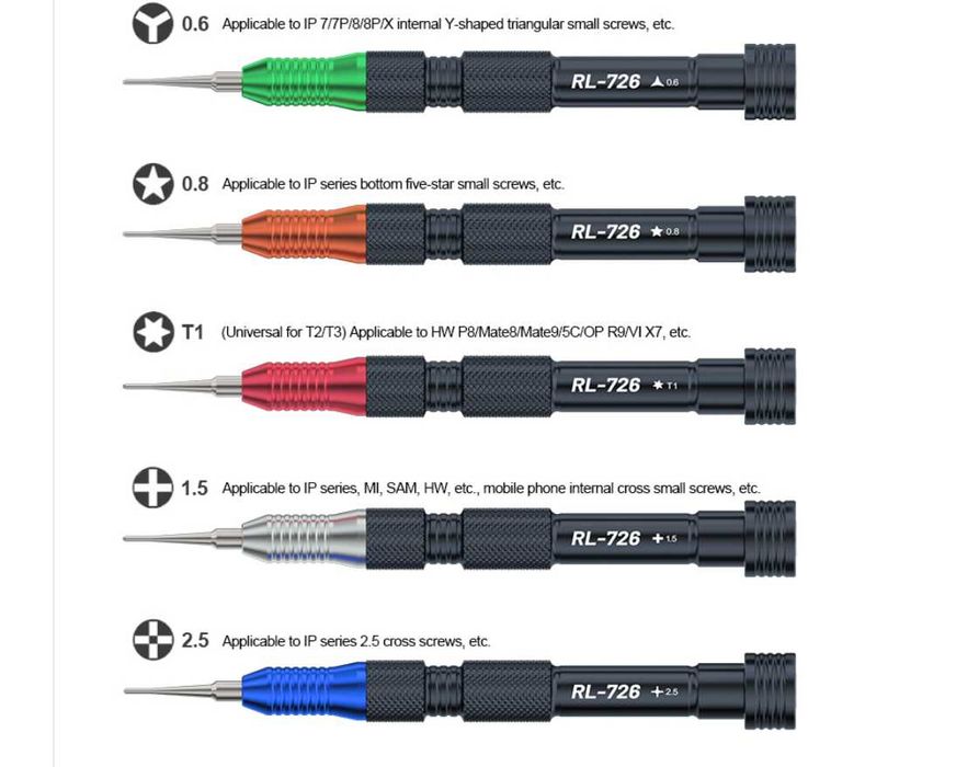 Set 5 surubelnite 3D profesioniste marca Relife reparatii telefon gsm
