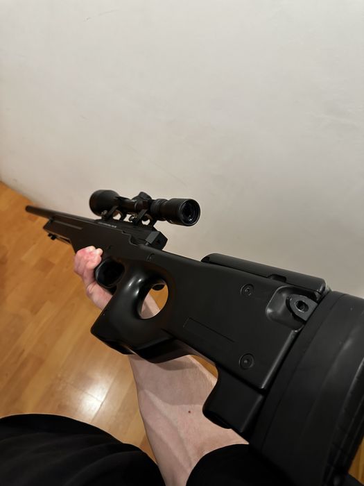 Pușcă airsoft ASG L96 AWP – bolt-action, telescop reglabil + bile
