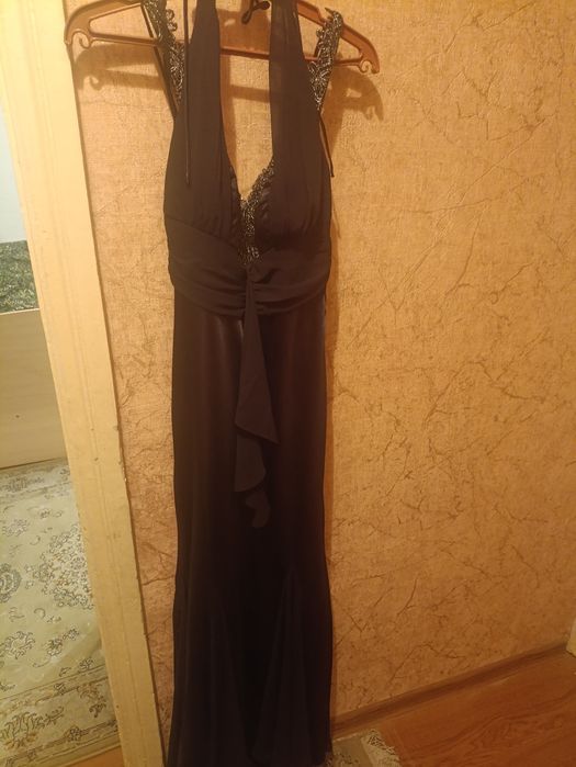 Чёрное вечернее платье длинное с Америки