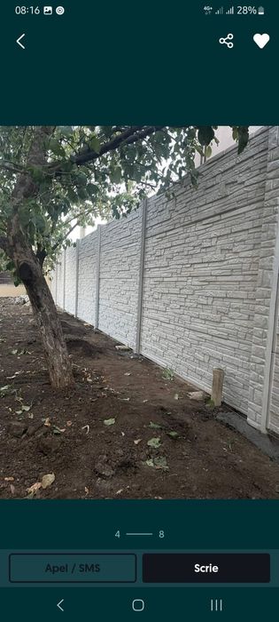 Gard beton placi stâlpi montaj