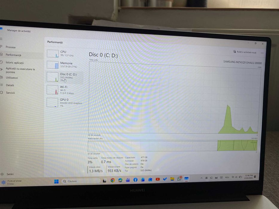 Laptop HUAWEI MateBook D15, Intel Core I5, 2020