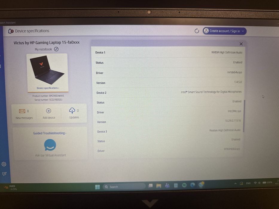 Laptop gaming HP Victus 15 I7
