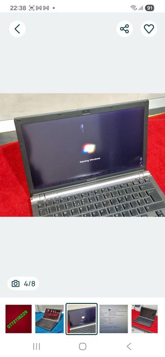 Laptop Sony Vayo cu două pete pe display